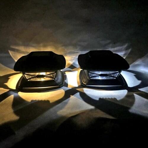 LED Solar Fence Light IP44 Waterproof Column Head Light Wall Garden Landscape Step Deck Lights Balcony Fence Solar Lights