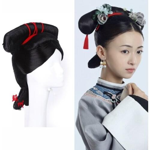 Multi Designs False Hair Tiara Hair Wigs Qing Dynasty Princess Qitou for Latest TV Play Story of YanXi Palace