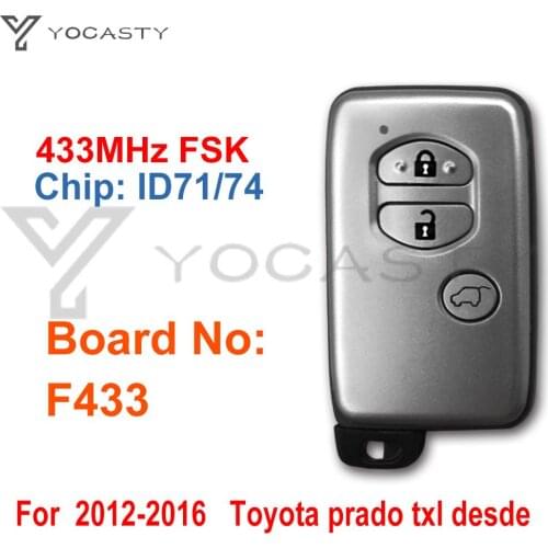 YOCASTY 3 Buttons Board No ID74-WD04 Chip Sliver Keyless Go Entry Remote Car Key For Toyota Prado Venza 89904-73020 B74EA 433MHz