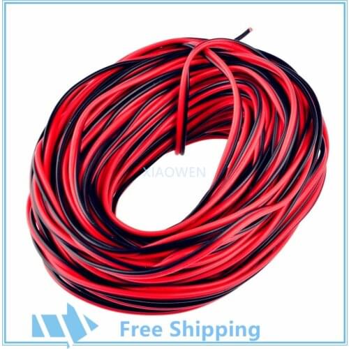 10m 20m 50m 100m 22AWG 2 pin , Red Black cable, PVC insulated wire,Electric cable, LED cable, DIY Connect