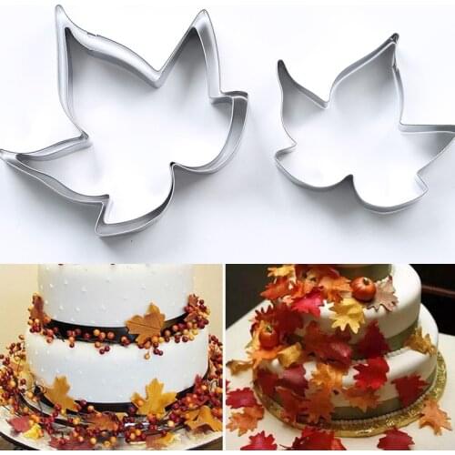 3pc Stainless Steel Maple Leaf Cake Decorating Tool Fondant Sugarcraft Baking Mold Cookie Cutter Kitchen Accessories