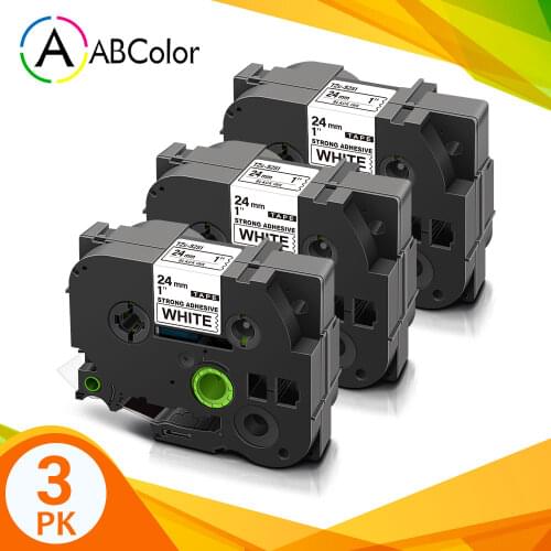 3PK Strong Adhesive Tape TZe-S251 TZe-S151 TZe-S651 TZe-SM951 Label Tape Printer Ribbon 24mm for Brother P-touch Label Maker