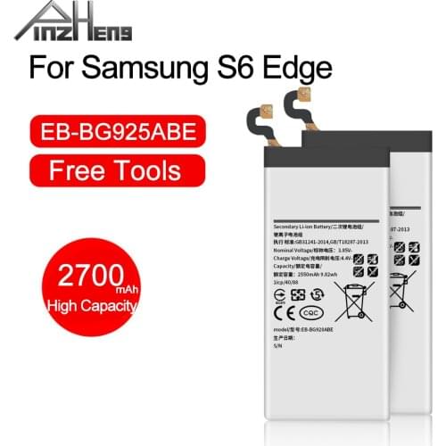 PINZHENG 2700 mAh Phone Battery For Samsung Galaxy S6 Edge G9250 G925F Battery EB-BG925ABE Replacement Mobile Phone Battery