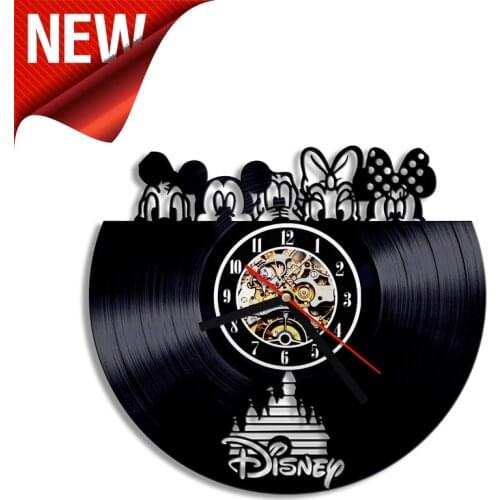 CD Vinyl Record Wall Clock Modern Design Cartoon Black Wall Watch Home Decor Clock Relogio Parede for Children Gifts 2019 New