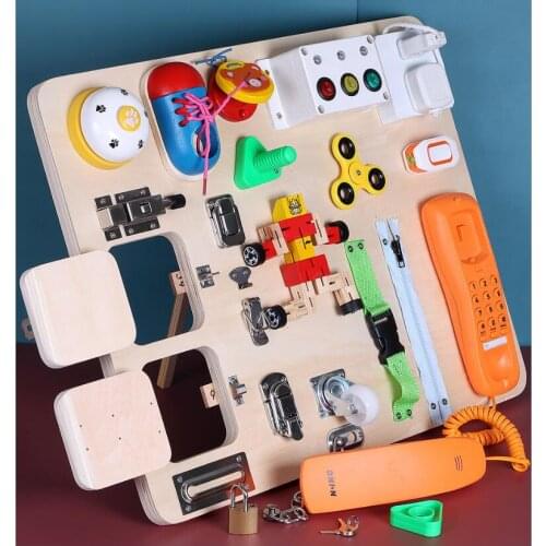 Children Busy Board DIY Toys Baby Montessori Sensory Activity Board Accessories Fine Motor Skill Latch Lock Cognition Toy Games