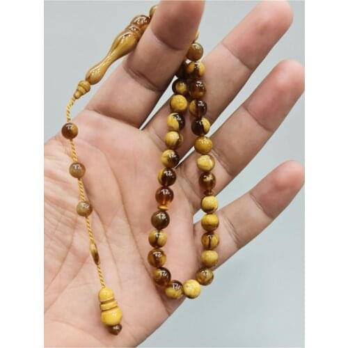 Islamic Tasbih Muslim Rosary Beads 33 Prayer Rosary For Men Bracelet For Men Accessory amber oltu amber stone Handmade Turkey