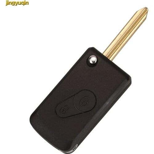 Jingyuqin 10pcs Remote Car Key Fob Shell Modified For Citroen C-Elysee 2 Buttons Cross Blade Fob Replacement
