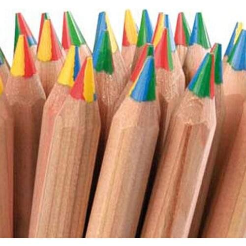 LYRA 4-Color Giant Farb Riesen ,High Quality,Super Jumbo Colouring Pencils Natural Wood Finish,Vibrant Colors