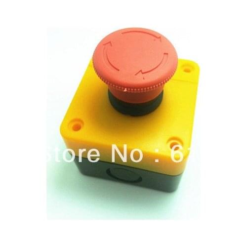 Red Sign Emergency Stop Mushroom Push Button Switch NO+NC AC660V/10A