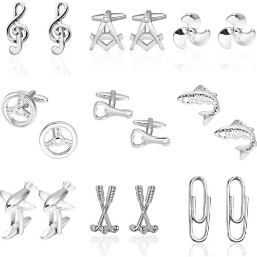 MeMolissa Novelty mens shirts Cufflinks silver aircraft design high-quality Cufflinks wholesale and retail Mens Jewelry