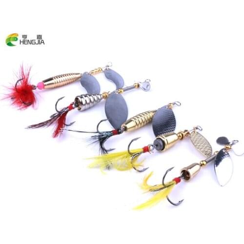 HENGJIA Metal Fishing Lure 5pcs/lot Mix Size Spoon Lure Spinner Bait Fishing Tackle Hard Bait Spinner Bait Isca Artificial