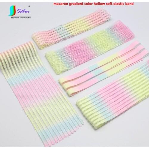 Sweet Curtain Baby Girl Coat Skirt Wedding Dress Decorate Sew DIY Gradient Yellow Pink Blue Macaron Hollow Soft Elastic Band