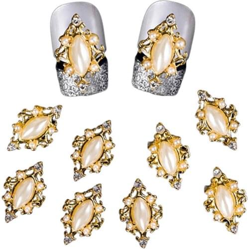 Fashion Women 3D Nail Art Tip Rhinestone Bead Glitter Manicure DIY Decoration Metal Alloy Sticker Nail Art Rhinestone