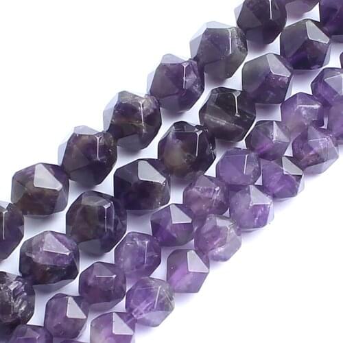 Natural Purple Amethysts Stone Beads 15inch Faceted Gem Stone Round Beads For Jewelry Making 6/8/10mm Spacer Beads Diy Bracelet