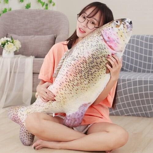 1pc 40/60 cm Simulation Salmon Pillow lifelike Modelling Plush Toy Soft Stuffed fish Doll Cute Cushion Creative gifts child kid