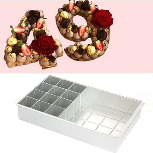 Aluminum Alloy Rectangular Cake Mould Baking Tray Letter Number Cake Mould Bakew H58C