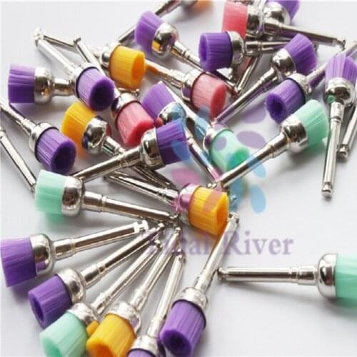 100pcs/ Box Dental Polishing Drill Burs Brushes Nylon Polisher High Quality Dentist Accessiores Multi-color