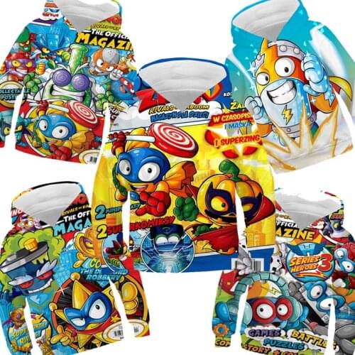 Boys Girls 3D Hoodie Super Zings Sweatshirt Kids Spring Fall Superzings Series Game Pullover Children Teen Clothing Tops