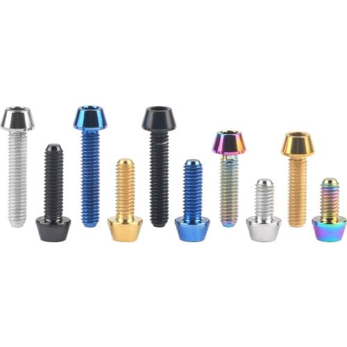 Xingxi Titanium Bolt M4 x 8 12 15 20 Taper Head Screw for Bicycle Thumb Shifter Rear/front Derailleur H/L Adjustment