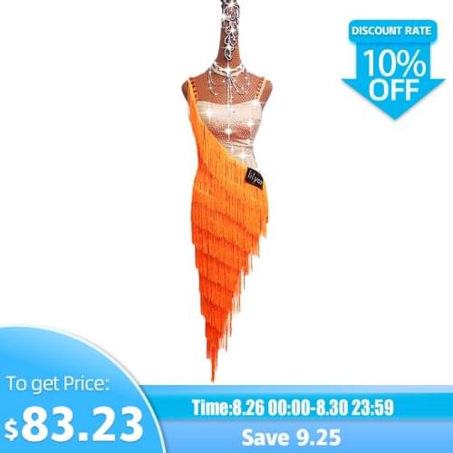 Luxury Latin Dance Dresses Performance Costumes Sexy Sling Diamond Tassel Dress For Women Girls Stage Competiton Clothing