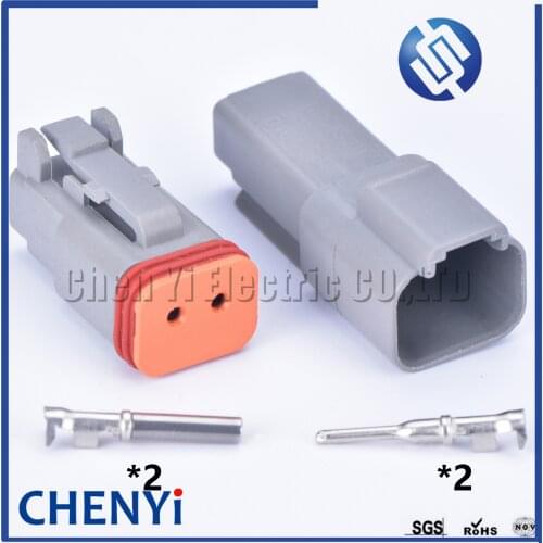 1 sets Deutsch DT 2pin connector DT06-2S/DT04-2P Male Female Auto Waterproof Connector Automotive Sealed Plug