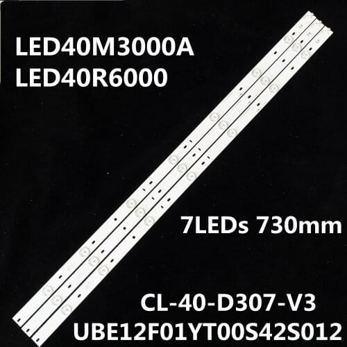 1Set=3pieces For 40"LED strip LED40M3000A replacement or CL-40-D307-V3 UBE12F01YT00S42S01231 7LEDS