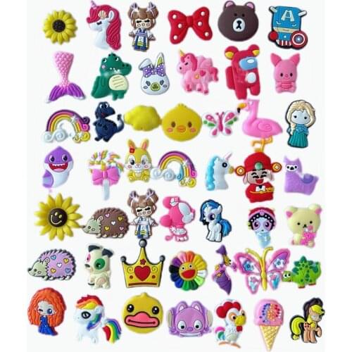 10Pcs Mix Cartoon soft flat Resin applique DIY Crafts Scrapbook Hair Accessories Brooch Ornament Materials Embellishments