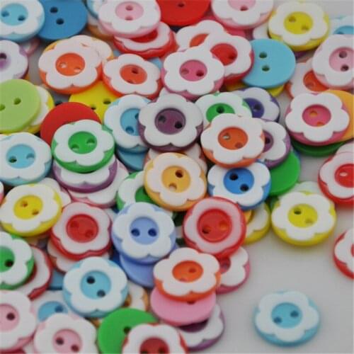 100pc 12mm Assort Round Plastic Buttons DIY Sewing Crafts Accessories PT49