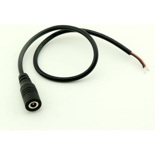 2pcs CCTV DC Power Plug Connector 4.0 x 1.7mm Female Socket With Cord Cable 30cm 1FT