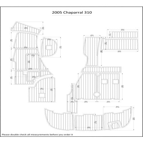 2005 Chaparral 310 Swim Step & Cockpit Pad Boat EVA Teak Decking 1/4" 6mm