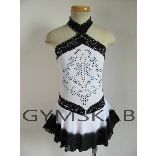 2018 Charming Figure Skating Dress Womens Girls Customized Ice Skating Dress Sleeveless Gymnastics Costume 8044