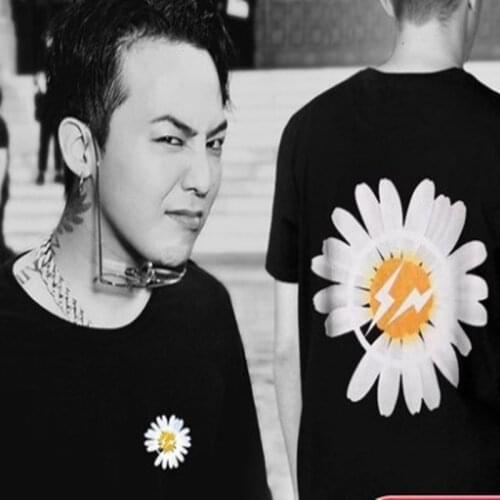 2020 Summer Peaceminusone High Quality Black Print T-Shirt Men Women T-Shirt GD Lightning Fujiwara Hiroshima Pattern T-Shirt Top