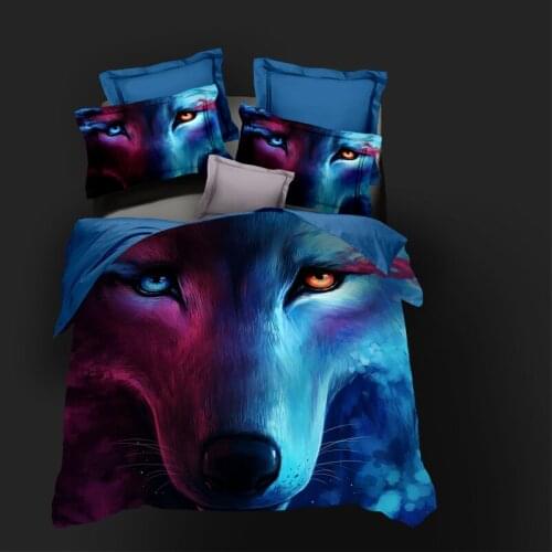 3D Duvet Cover Sets Bedding Sets Quilt Cover Pillowslip Full Twin Super King Queen Size Design Animal Wolf Bedding Sets in Stock
