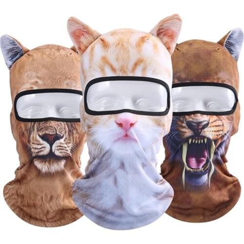 3D Animal Ear Balaclava Outdoor Bicycle Bike Cycling Motorcycle Ski Hats Snowboard Party Halloween Cat Dog Full Face Mask