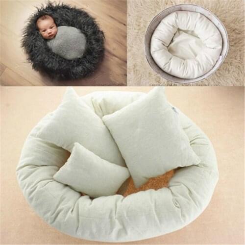 4Pcs Soft Newborn Photography Props Cycle Ring Round Shape Pillow Baby Photo Prop Backdrop Basket Stuffer Atrezzo Fotos