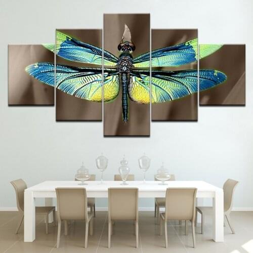 5 Panels Colored Dragonfly Wings Modern Home Wall Decor Canvas Picture Art HD Print Painting On Canvas For Living Room Artwork