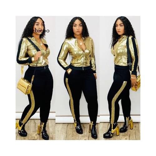 African Dresses for Women 2 Piece Set Dashiki Sequined Top Pants African Clothes Bazin Broder Riche Fashion Robe Africaine Femme