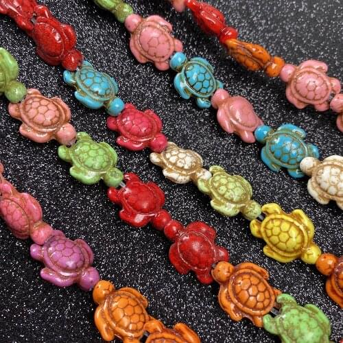 23pcs Natural Stone Beads Turtle Shape Turquoises Beads for Jewelry Making DIY Earrings Bracelet Necklace Accessories 14x18mm