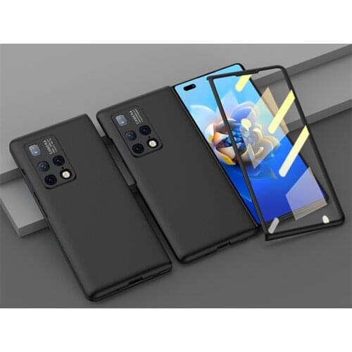Hard PC Flip Case For Huawei Mate X2 Phone Cover with Tempered Glass Screen Protector Anti-Shock Full Cover for Huawei Mate X2