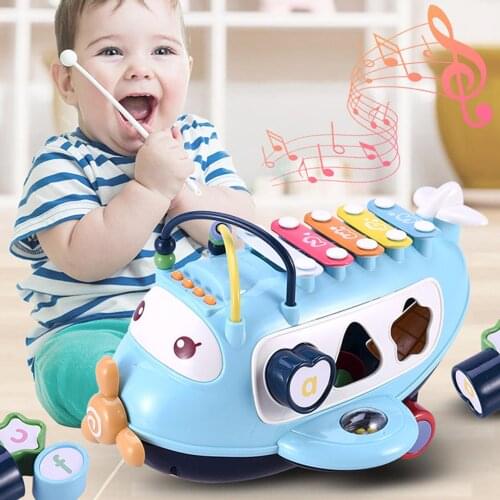 Baby Plastic Aircraft 5-Note Xylophone Music Instrument Educational Kids Toys