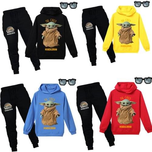 Autumn Kid Boy Girl Clothing New Casual Tracksuit Long Sleeve Mandalorian Baby Yoda Sets Infant Clothes Baby Pants 2 4 6 ~15Y