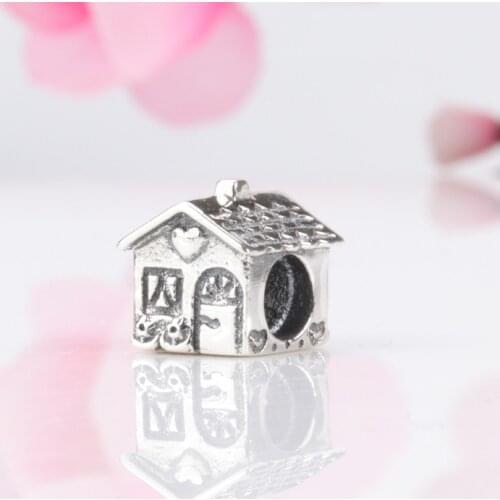 DoDoFly Hot Sale 925 Sterling Silver Sweet home, beautiful house beads Fit Original Bracelet Women Jewelry Making Gift