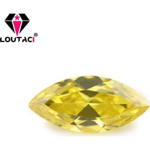 LOUTACI 5A Golden Yellow Cubic Zirconia Marquise Shape Gemstone Valuable Jewelry Middle Size 4x8-5x10mm