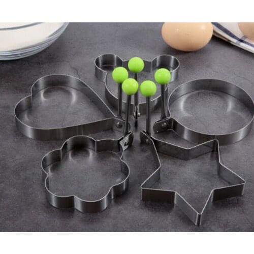 5 Style Stainless Steel Fried Egg Shaper Mould Omelette Decoration Frying Egg Pancake Cooking Tools Kitchen Accessories Tools