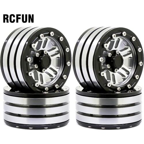 4pcs 1.9 Wheel Hub Metal Alloy 1.9 Beadlock Wheel Rims for 1:10 RC Crawler Axial SCX10 AXI03007 90046 Traxxas TRX4 Redcat GE