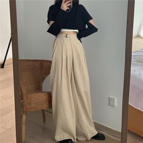 NEW Straight Large Size Casual Solid Wide Leg Trousers Streetwear Suit Full-Length Hot Selling Chic Loose High Quality Pants