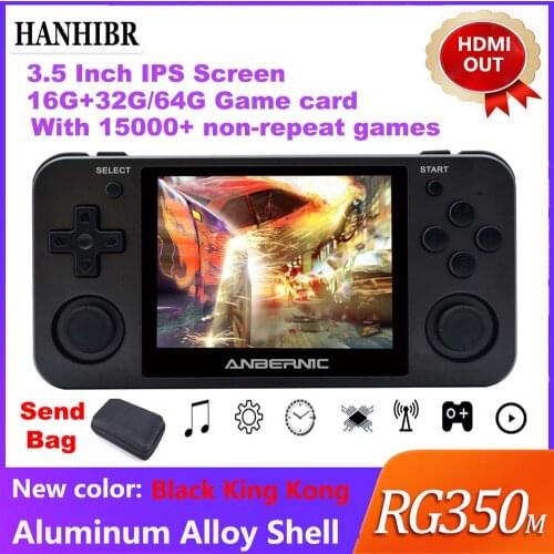 Hanhibr RG350m Linux OS Retro Game Console Aluminum Alloy Shell 3.5" Full Lamination IPS Screen PS1 Emulators RG350 Game Player