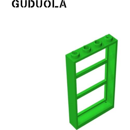 Guduola Window 1x4x6 Frame with Three Panes 57894 Frames/Windows/Walls and Doors MOC Building Block Toys Parts 10pcs/LOT