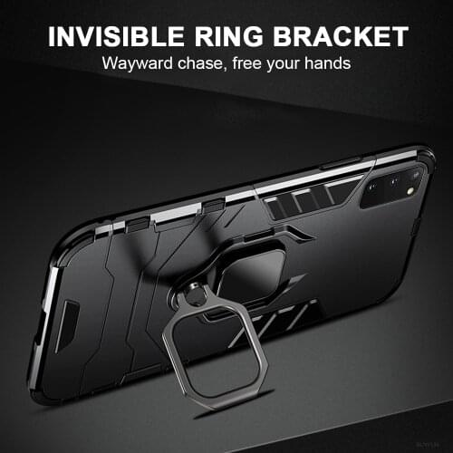 Metal Magnetic Leather Case for Samsung Galaxy S20 FE Finger Ring Holder Stand Cover Samsun S20 S10 Note 20 Ultra 10 Plus 9 8