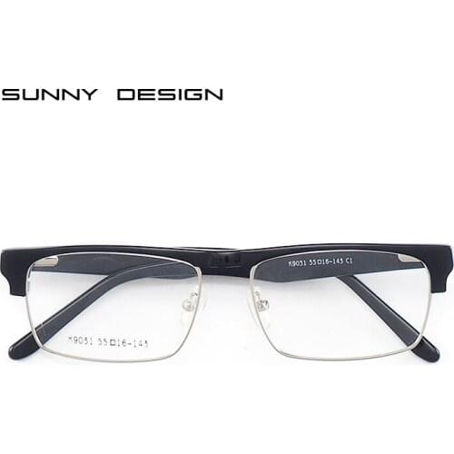 Half-Frame Fashion Plate Myopia Glasses Frame Can Be Equipped with Anti-Blue Light Anti-Fatigue Lens